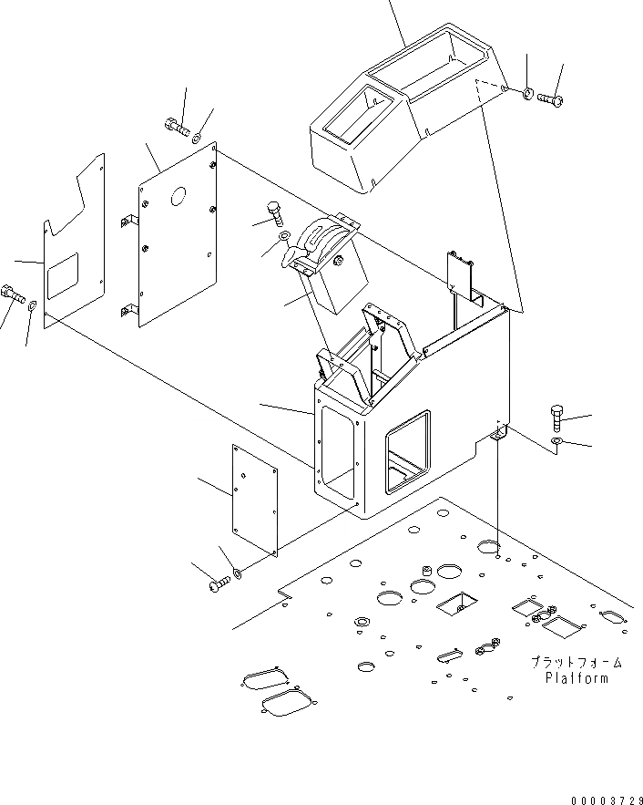 Схема запчастей Komatsu GD655-3Y - КОНСОЛЬН. БЛОК¤ ПРАВ. КАБИНА ОПЕРАТОРА И СИСТЕМА УПРАВЛЕНИЯ