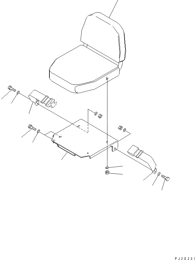 Схема запчастей Komatsu GD655-3Y - ВСПОМОГ. СИДЕНЬЕ КАБИНА ОПЕРАТОРА И СИСТЕМА УПРАВЛЕНИЯ