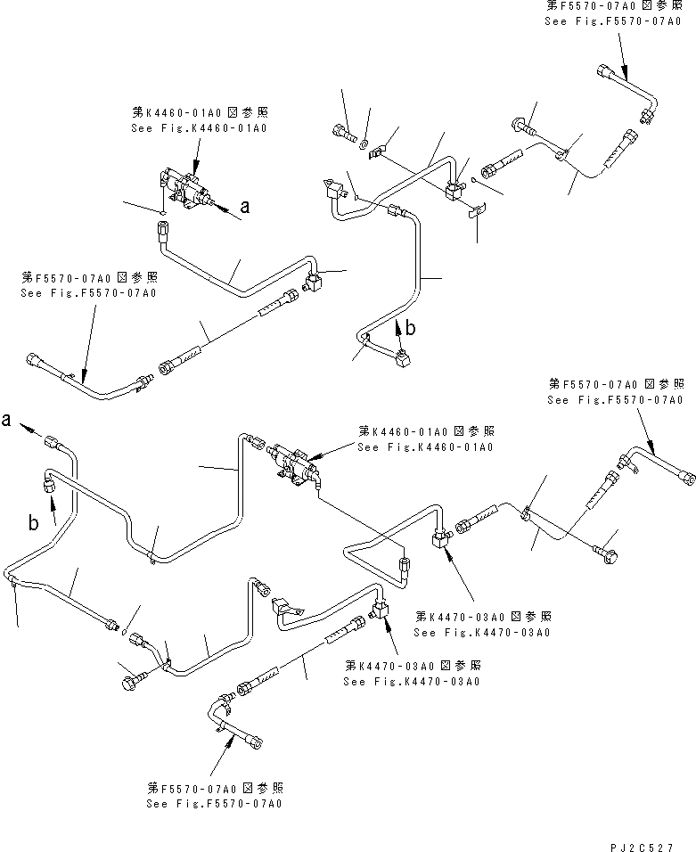 Схема запчастей Komatsu GD655-3Y - ПЕДАЛЬ ТОРМОЗА ТРУБЫ (/) КАБИНА ОПЕРАТОРА И СИСТЕМА УПРАВЛЕНИЯ
