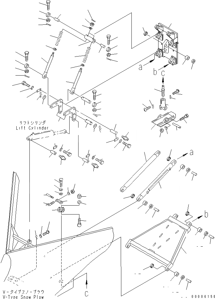 Схема запчастей Komatsu GD655-3Y - СНЕГООЧИСТИТ. V-ТИПА (/) ЧАСТИ КОРПУСА