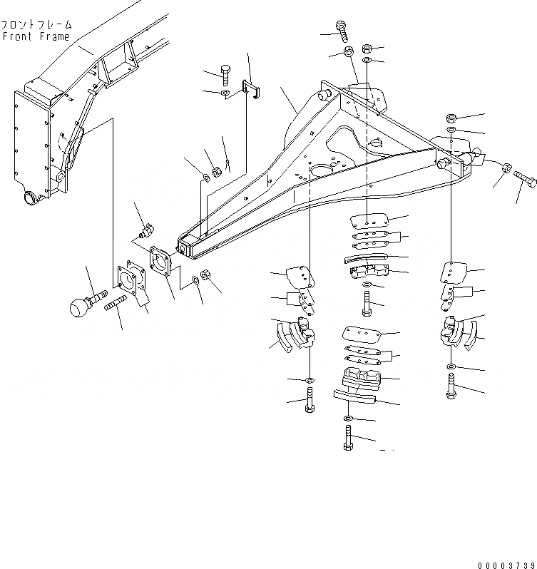 Схема запчастей Komatsu GD655-3Y - СЦЕПНОЕ УСТРОЙСТВО РАБОЧЕЕ ОБОРУДОВАНИЕ
