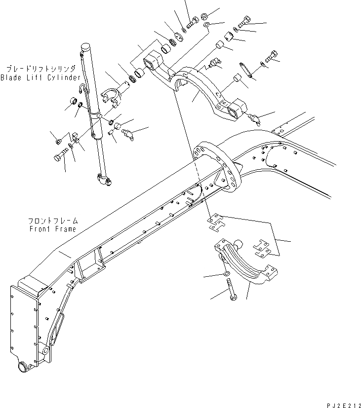Схема запчастей Komatsu GD655-3Y - ПОДЪЕМ ОТВАЛА РАБОЧЕЕ ОБОРУДОВАНИЕ