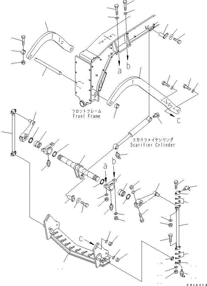 Схема запчастей Komatsu GD655-3Y - SCARIFIER (ФИКС. ROD ТИП) РАБОЧЕЕ ОБОРУДОВАНИЕ