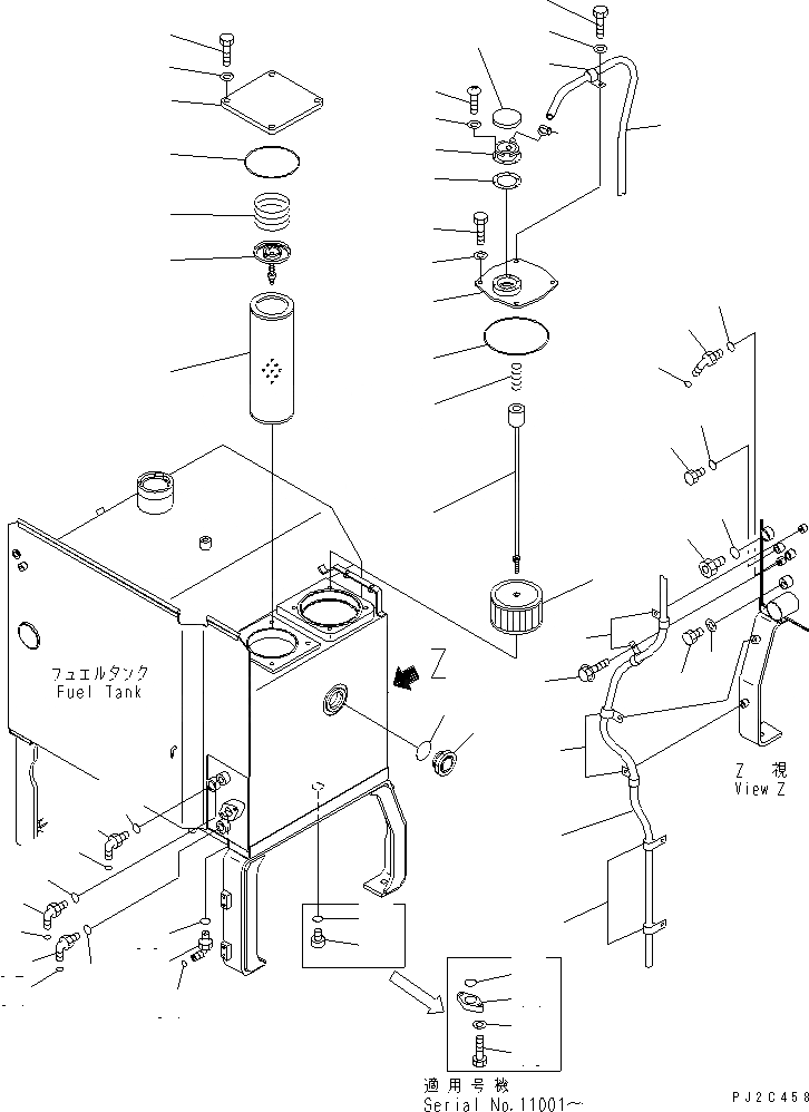 Схема запчастей Komatsu GD655-3A - ГИДР. БАК. (АКСЕССУАРЫ) ГИДРАВЛИКА