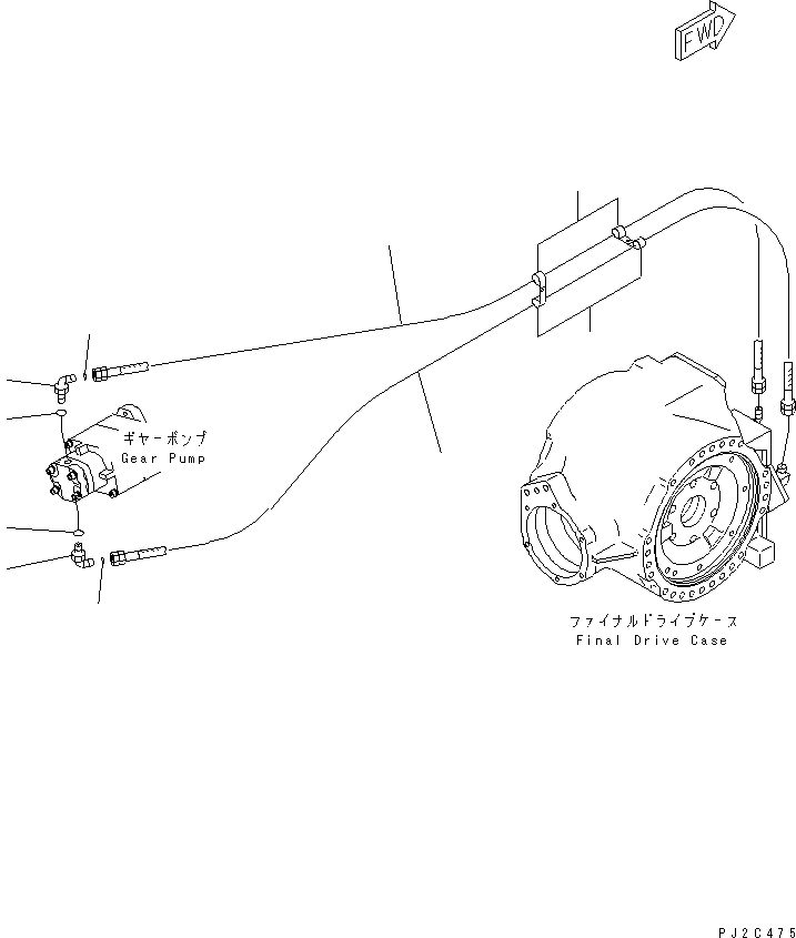 Схема запчастей Komatsu GD655-3A - ГИДРОЛИНИЯ (ДИФФЕРЕНЦ. ТРУБЫ) ГИДРАВЛИКА