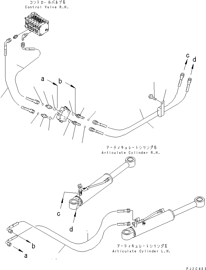 Схема запчастей Komatsu GD655-3A - ГИДРОЛИНИЯ (ЦИЛИНДР СОЧЛЕНЕНИЯ ЛИНИЯ) ГИДРАВЛИКА