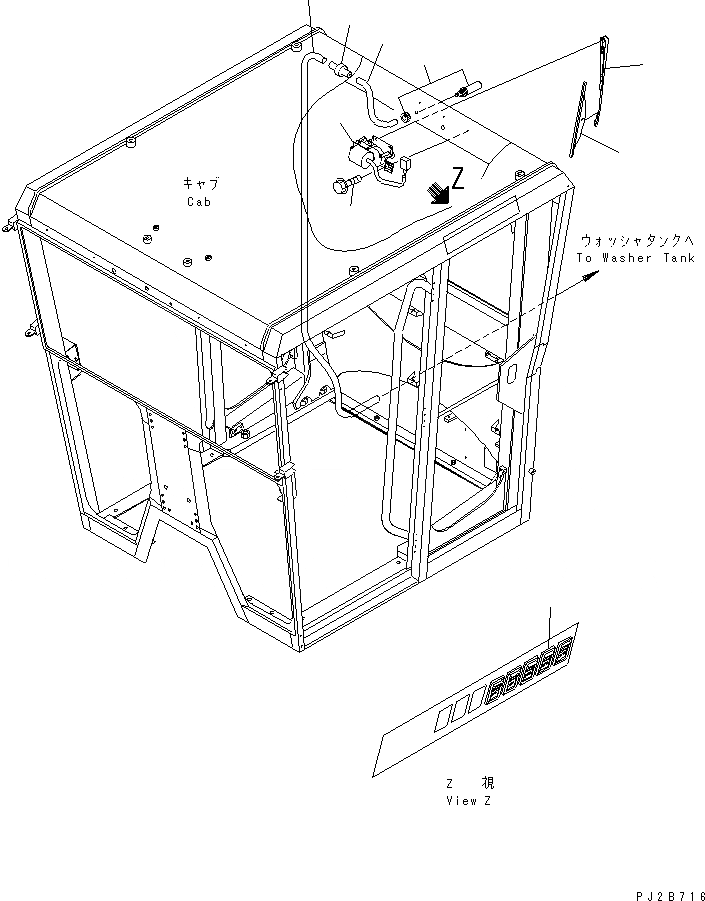 Схема запчастей Komatsu GD655-3A - КАБИНА (С ЗАДН. ДВОРНИКИ) (ВЫС. КАБИНА ROPS) КАБИНА ОПЕРАТОРА И СИСТЕМА УПРАВЛЕНИЯ