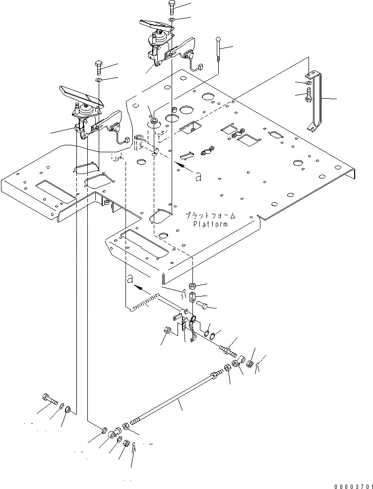 Схема запчастей Komatsu GD655-3A - ПЕДАЛЬ АКСЕЛЕРАТОРАAND ПЕДАЛЬ ТОЛЧКОВОГО РЕГУЛИР-Я(№-) КАБИНА ОПЕРАТОРА И СИСТЕМА УПРАВЛЕНИЯ