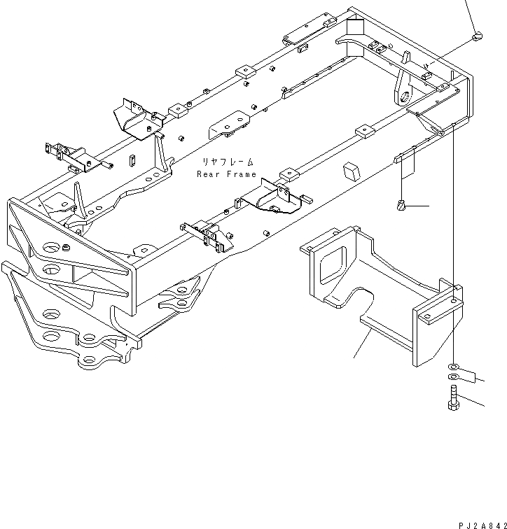 Схема запчастей Komatsu GD655-3A - ЗАДН. ВЕС ЧАСТИ КОРПУСА