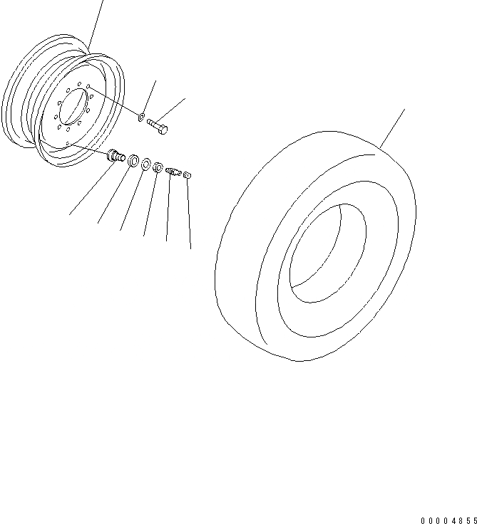 Схема запчастей Komatsu GD655-3A - ШИНЫ (.--PR) (TITAN) ОБОД КОЛЕСА И ШИНЫ