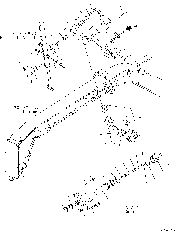 Схема запчастей Komatsu GD655-3A - ПОДЪЕМ ОТВАЛА РАБОЧЕЕ ОБОРУДОВАНИЕ