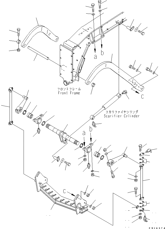 Схема запчастей Komatsu GD655-3A - SCARIFIER (ФИКС. ROD ТИП) РАБОЧЕЕ ОБОРУДОВАНИЕ