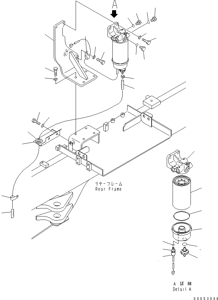 Схема запчастей Komatsu GD655-3E0 - ТОПЛИВН. ЛИНИЯ (ФИЛЬТР.) ТОПЛИВН. БАК. AND КОМПОНЕНТЫ