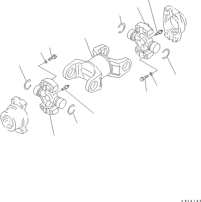 Схема запчастей Komatsu GD655-3E0 - КАРДАНН. ВАЛ ТРАНСМИССИЯ