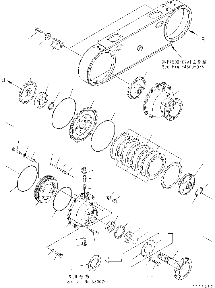 Схема запчастей Komatsu GD655-3E0 - ЗАДН. ПРИВОД МОСТ (СДВОЕНН. ПРИВОД) (B ПРИВОД) (бЛОК. ДИФФЕРЕНЦИАЛА ТИП) ТРАНСМИССИЯ