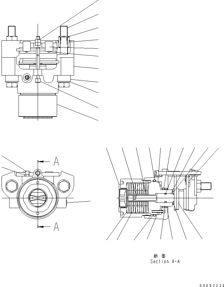 Схема запчастей Komatsu GD655-3E0 - ЗАДН. ПРИВОД МОСТ (ТОРМОЗ. CALIPER) (ВНУТР. ЧАСТИ)(№9-) ТРАНСМИССИЯ