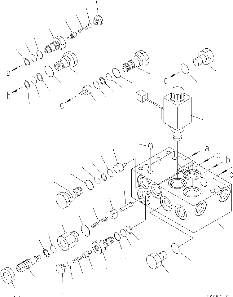 Схема запчастей Komatsu GD655-3E0 - ОТВАЛ КОНТРОЛЬНЫЙ КЛАПАН(ВНУТР. ЧАСТИ) (ДЛЯ ОТВАЛ АККУМУЛЯТОР И ОТВАЛ ПЛАВАЮЩ) (ЛЕВ.) ГИДРАВЛИКА
