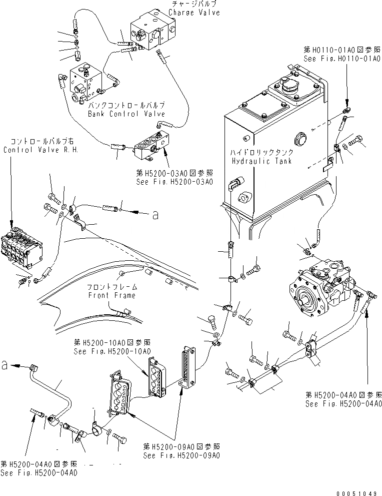 Схема запчастей Komatsu GD655-3E0 - ОСНОВН. ТРУБЫ (L.S. ТРУБЫ) (/) ГИДРАВЛИКА