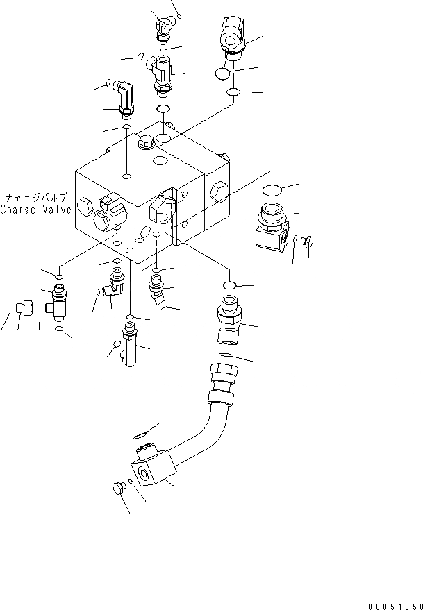 Схема запчастей Komatsu GD655-3E0 - ОСНОВН. ТРУБЫ (СОЕДИН-Е¤ ДЛЯ ПРИОРИТЕТН. КЛАПАН) (/) ГИДРАВЛИКА