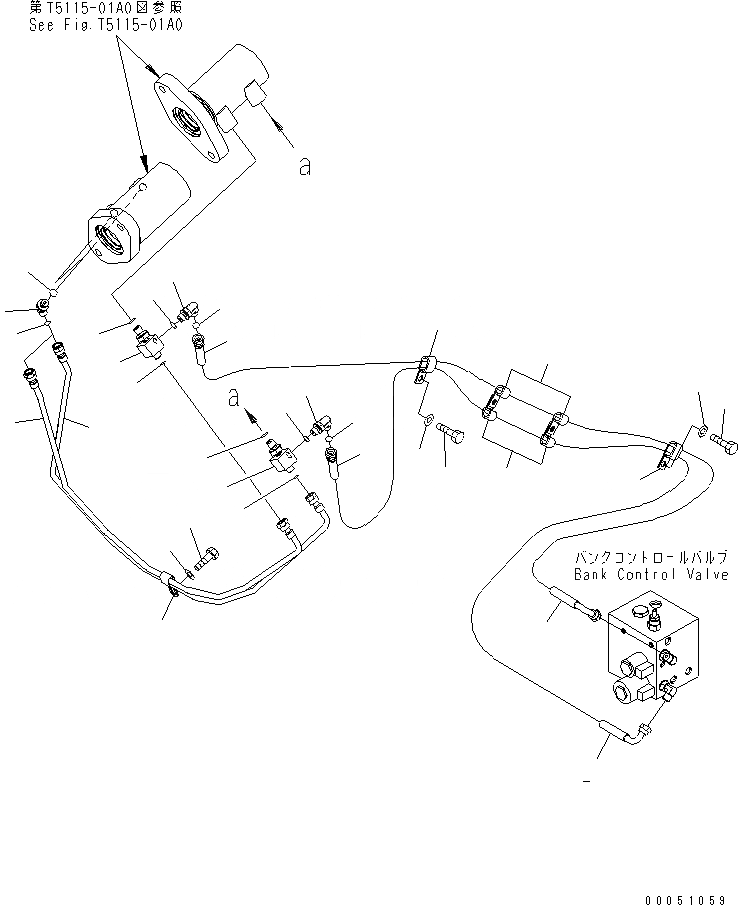 Схема запчастей Komatsu GD655-3E0 - ПЕРЕДН. ТРУБЫ (ГРУПП. ТРУБЫ) ГИДРАВЛИКА