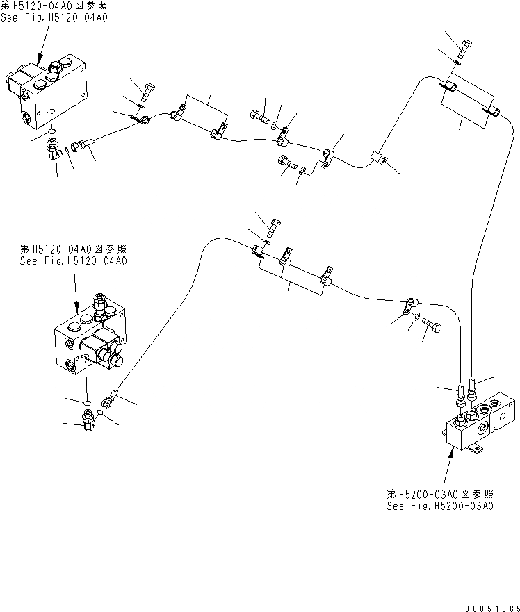 Схема запчастей Komatsu GD655-3E0 - ПЕРЕДН. ТРУБЫ (ПЛАВАЮЩ ТРУБЫ) ГИДРАВЛИКА