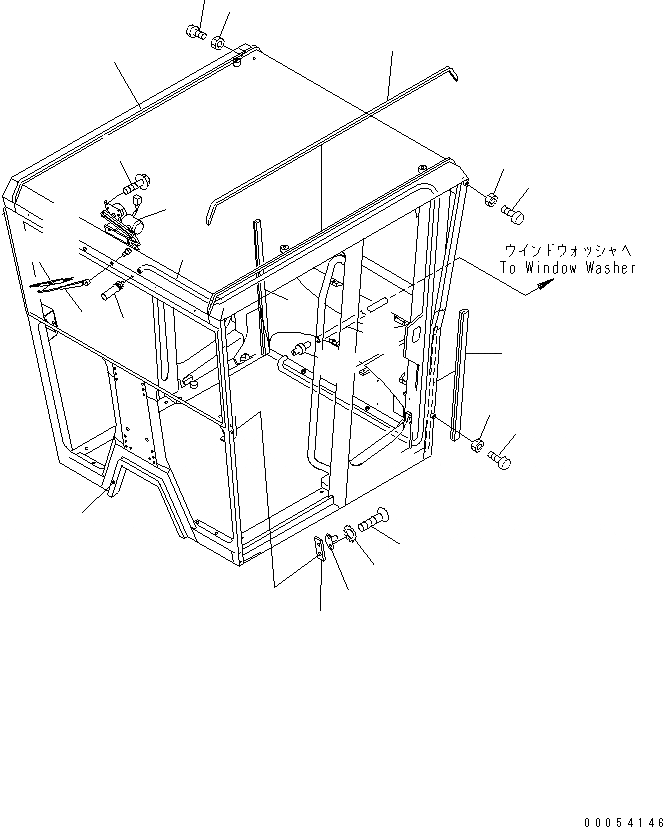 Схема запчастей Komatsu GD655-3E0 - КАБИНА (КАБИНА EXTERIOR ЧАСТИ) (ВЫС. КАБИНА ROPS) КАБИНА ОПЕРАТОРА И СИСТЕМА УПРАВЛЕНИЯ