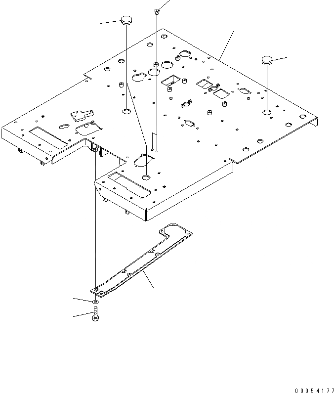 Схема запчастей Komatsu GD655-3E0 - FLR (ПЛАТФОРМА) (КРОМЕ ЯПОН.) КАБИНА ОПЕРАТОРА И СИСТЕМА УПРАВЛЕНИЯ