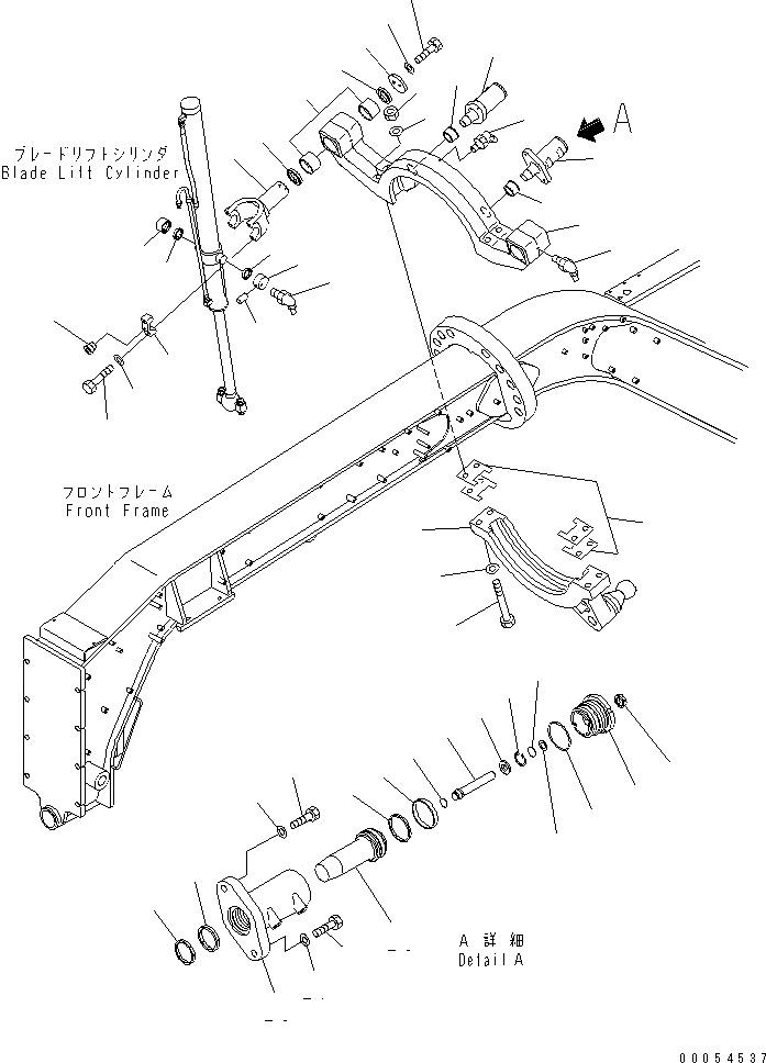 Схема запчастей Komatsu GD655-3E0 - ПОДЪЕМ ОТВАЛА (КРОМЕ ЯПОН.) РАБОЧЕЕ ОБОРУДОВАНИЕ