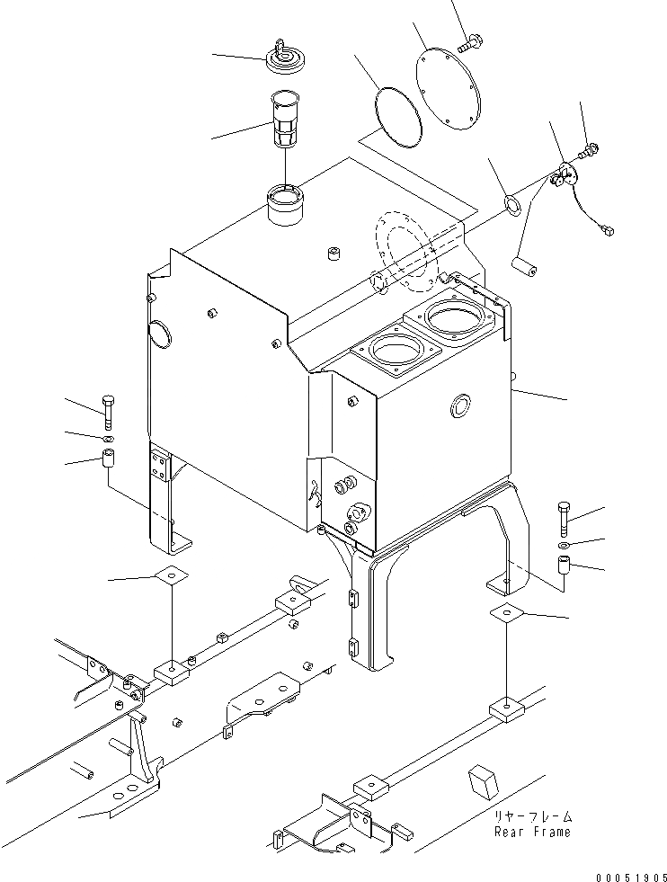 Схема запчастей Komatsu GD655-3C - ТОПЛИВН.¤ ГИДР. БАК. AND ЭЛЕМЕНТЫ КРЕПЛЕНИЯ(№9-) ТОПЛИВН. БАК. AND КОМПОНЕНТЫ