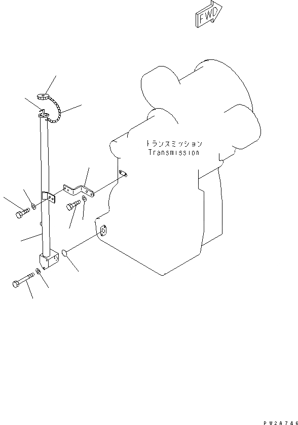 Схема запчастей Komatsu GD655-3C - ТРАНСМИССИЯ И МАСЛОНАЛИВНОЙ ПАТРУБОК(№-.) ТРАНСМИССИЯ