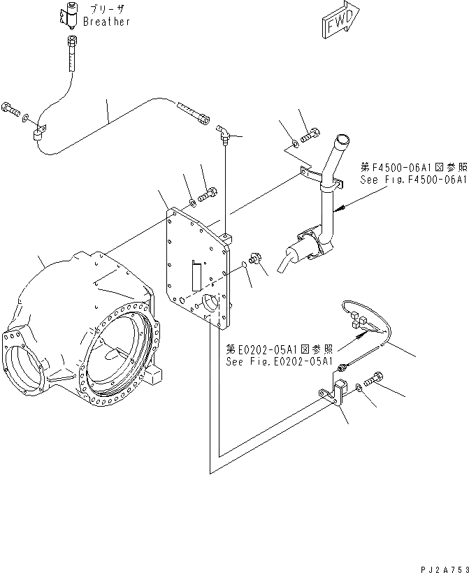 Схема запчастей Komatsu GD655-3C - ЗАДН. МОСТ (КОНЕЧНАЯ ПЕРЕДАЧА) (ЦЕНТР. КОРПУС) (бЛОК. ДИФФЕРЕНЦИАЛА ТИП)(№-) ТРАНСМИССИЯ