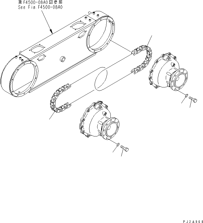 Схема запчастей Komatsu GD655-3C - ЗАДН. МОСТ (СДВОЕНН. ПРИВОД) (ЗВЕЗДОЧКА ЦЕПЬ) (NO SПАЛЕЦ ДИФФЕРЕНЦ.) ТРАНСМИССИЯ