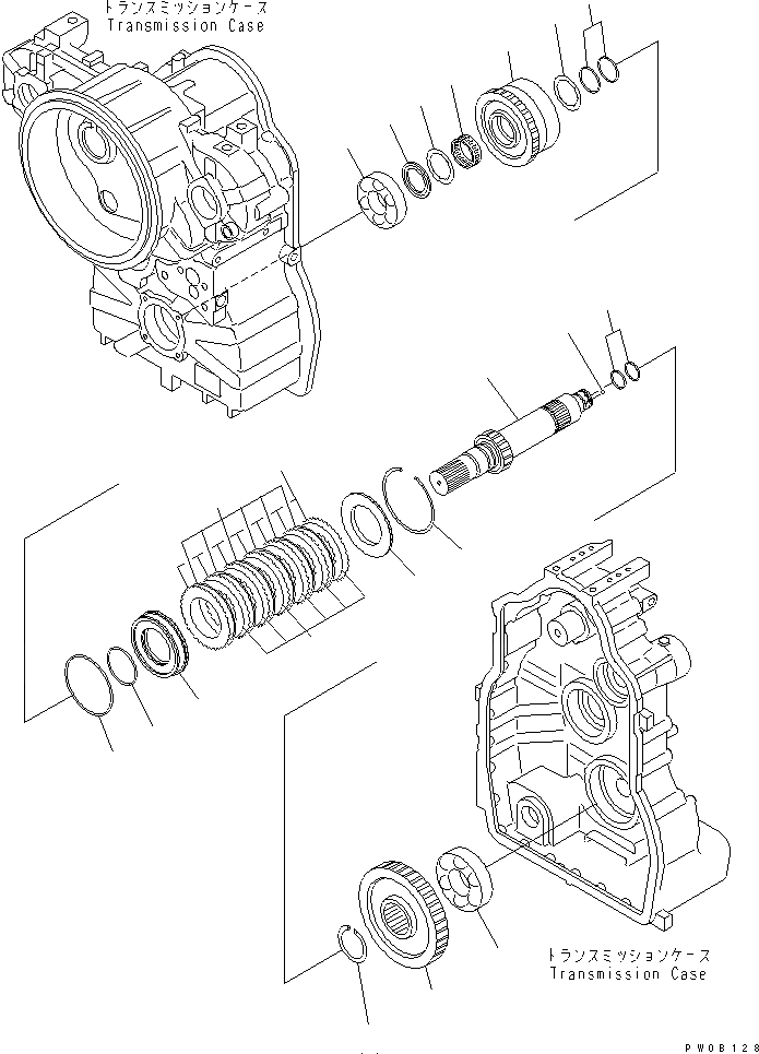 Схема запчастей Komatsu GD655-3C - ТРАНСМИССИЯ (4 МУФТА) ТРАНСМИССИЯ