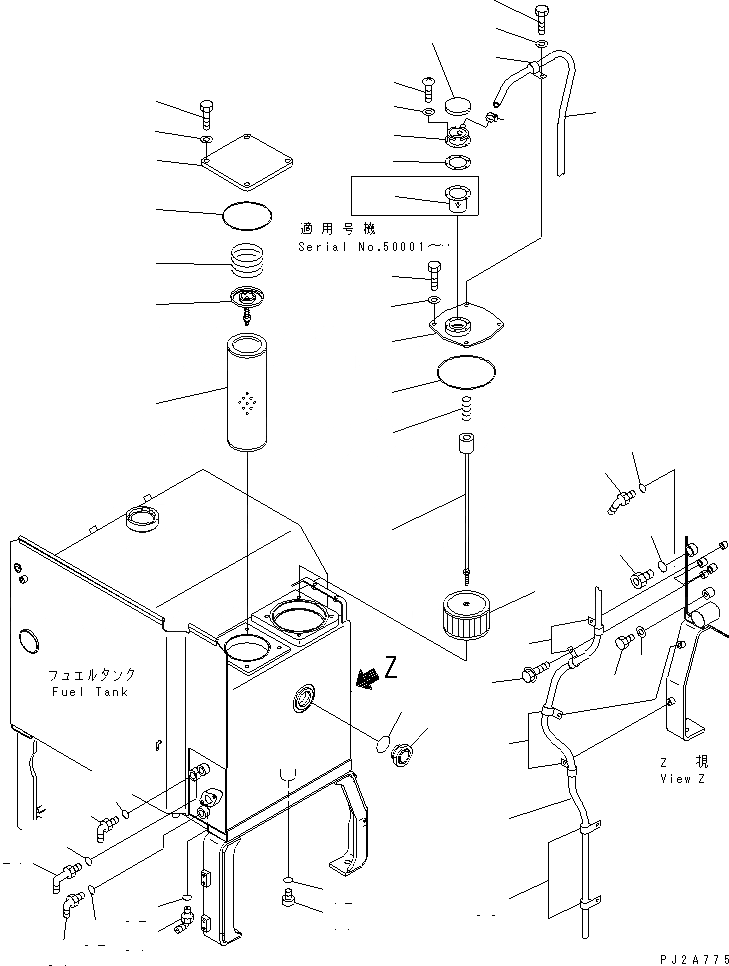 Схема запчастей Komatsu GD655-3C - ГИДР. БАК. (АКСЕССУАРЫ)(№-) ГИДРАВЛИКА