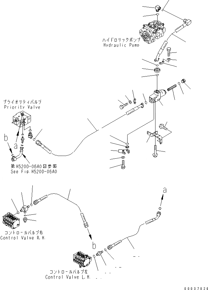 Схема запчастей Komatsu GD655-3C - ГИДРОЛИНИЯ (ИЗ НАСОСА В КЛАПАН) (ДЛЯ DMC)(№-) ГИДРАВЛИКА