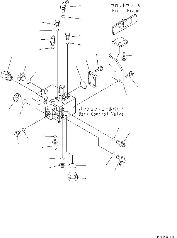 Схема запчастей Komatsu GD655-3C - ГИДРОЛИНИЯ (СОЕДИН-Е¤ ДЛЯ ГРУПП. УПРАВЛЯЮЩ. КЛАПАН)(№-) ГИДРАВЛИКА