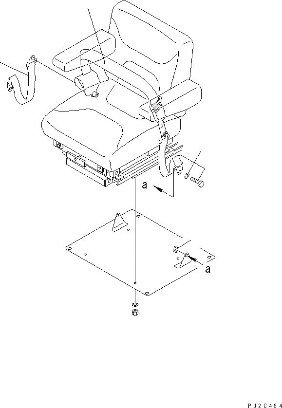 Схема запчастей Komatsu GD655-3C - РЕМЕНЬ БЕЗОПАСНОСТИ (2-ТОЧЕЧН. РЕМН. БЕХОПАСТНОСТИ¤ ШИР. 78MM)(№-) КАБИНА ОПЕРАТОРА И СИСТЕМА УПРАВЛЕНИЯ