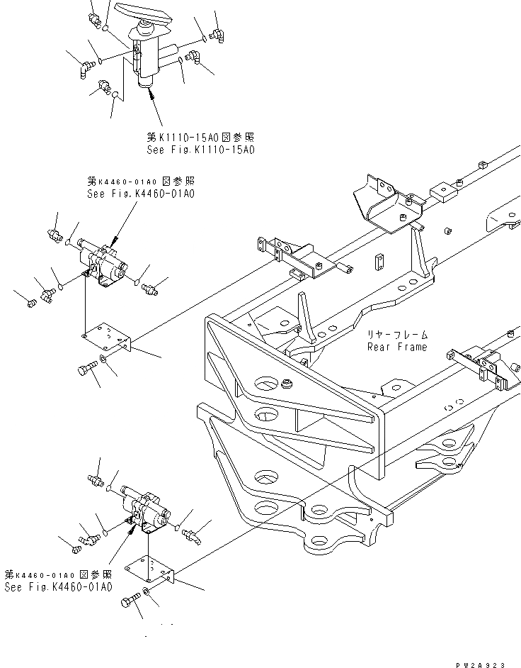 Схема запчастей Komatsu GD655-3C - ПАТРУБОК (ДЛЯ ТОРМОЗНОЙ КЛАПАН И РЕГУЛ. УСИЛИЯ)(№-) КАБИНА ОПЕРАТОРА И СИСТЕМА УПРАВЛЕНИЯ
