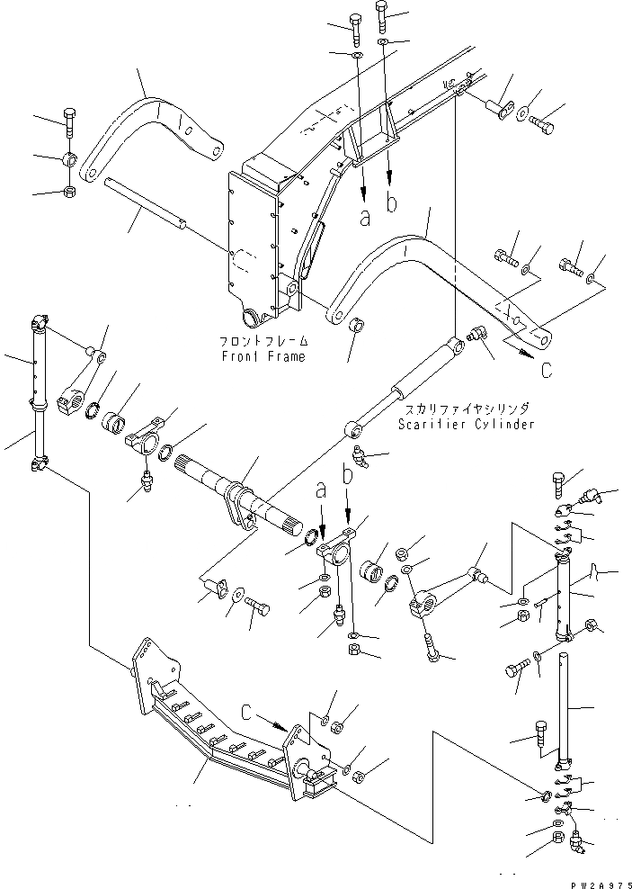 Схема запчастей Komatsu GD655-3C - SCARIFIER (ADJUST ROD ТИП)(№-) РАБОЧЕЕ ОБОРУДОВАНИЕ