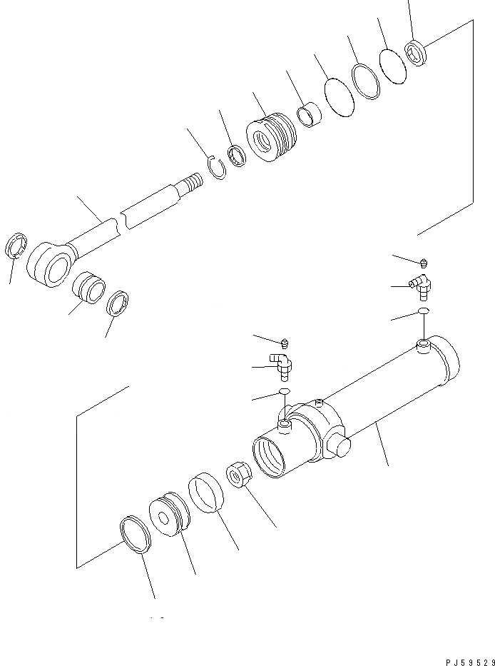 Схема запчастей Komatsu GD655-3C - ЦИЛИНДР РЫХЛИТЕЛЯ (ВНУТР. ЧАСТИ)(№-) ОСНОВН. КОМПОНЕНТЫ И РЕМКОМПЛЕКТЫ