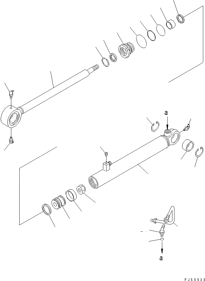 Схема запчастей Komatsu GD655-3C - ЦИЛИНДР РУЛЕВ. УПР-Я (ВНУТР. ЧАСТИ)(№-) ОСНОВН. КОМПОНЕНТЫ И РЕМКОМПЛЕКТЫ
