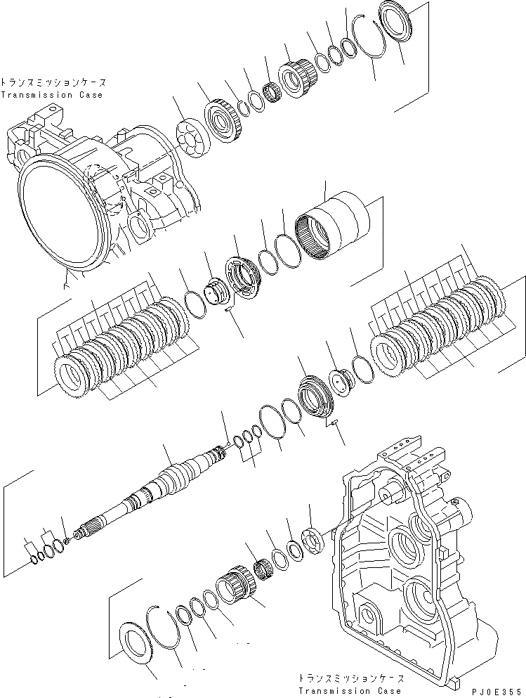 Схема запчастей Komatsu GD655-3 - ТРАНСМИССИЯ (ПЕРЕД. НИЗ. И РЕВЕРС МУФТА) ТРАНСМИССИЯ