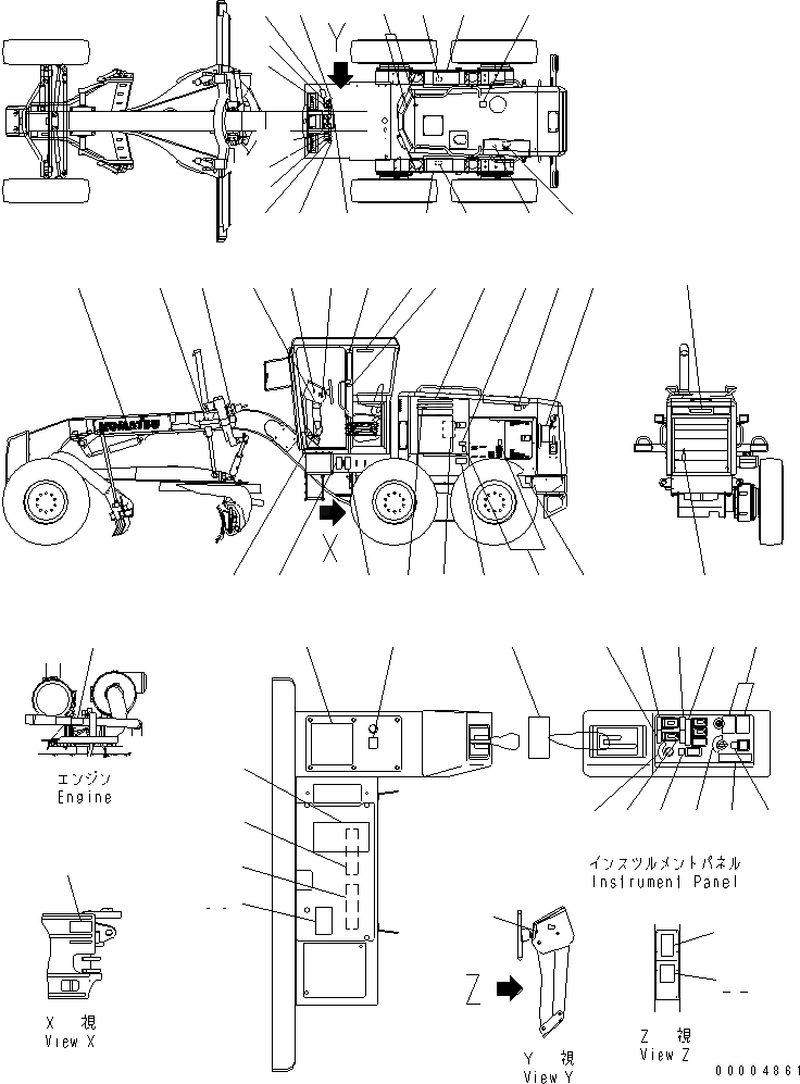 Схема запчастей Komatsu GD655-3 - МАРКИРОВКА МАРКИРОВКА