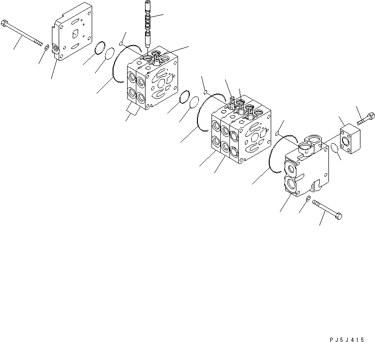 Схема запчастей Komatsu GD655-3 - УПРАВЛЯЮЩ. КЛАПАН (5-СЕКЦИОНН.) (/) (ЛЕВ.) ОСНОВН. КОМПОНЕНТЫ И РЕМКОМПЛЕКТЫ