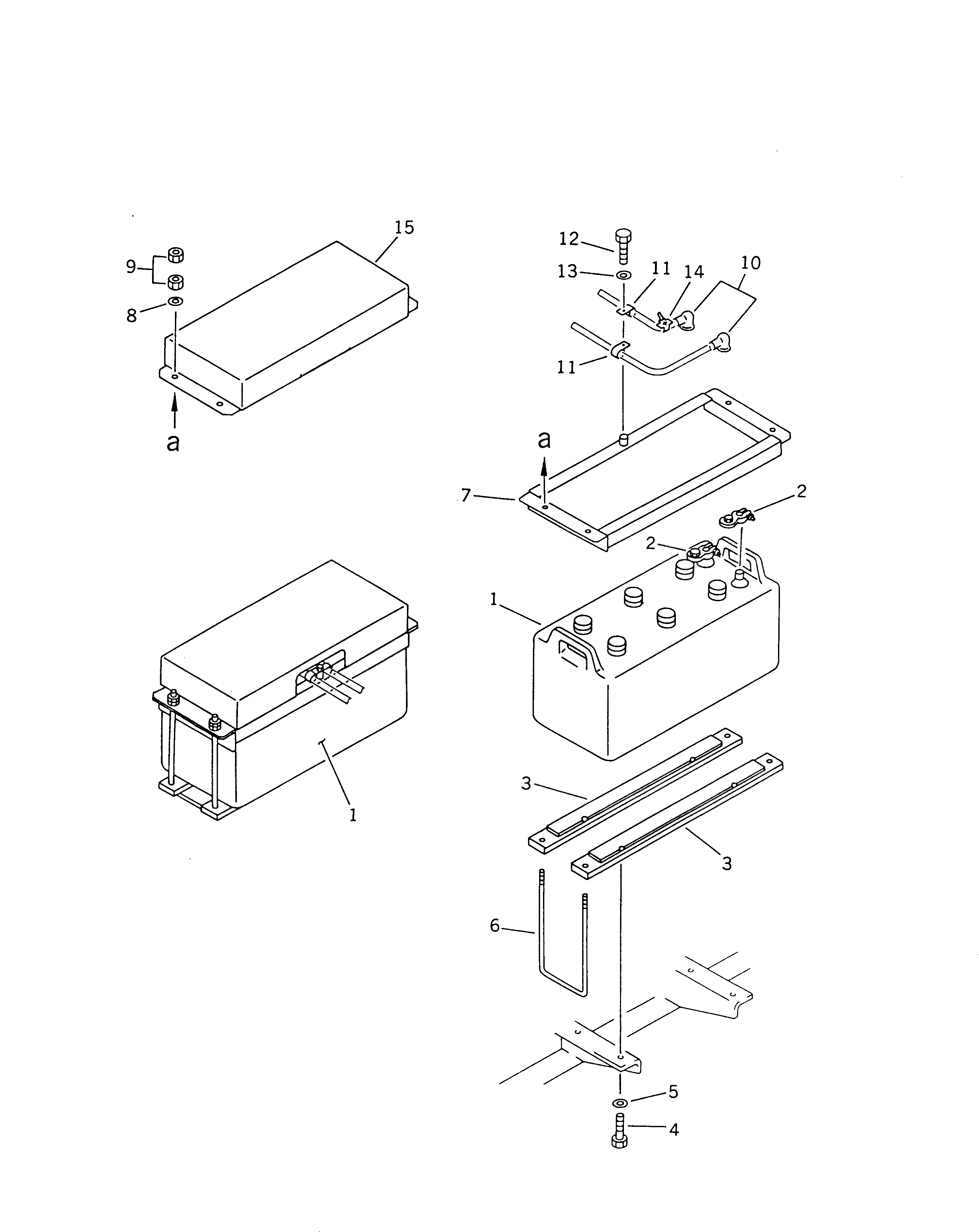 Схема запчастей Komatsu GD661A-1 - АККУМУЛЯТОР КОМПОНЕНТЫ ДВИГАТЕЛЯ И ЭЛЕКТРИКА