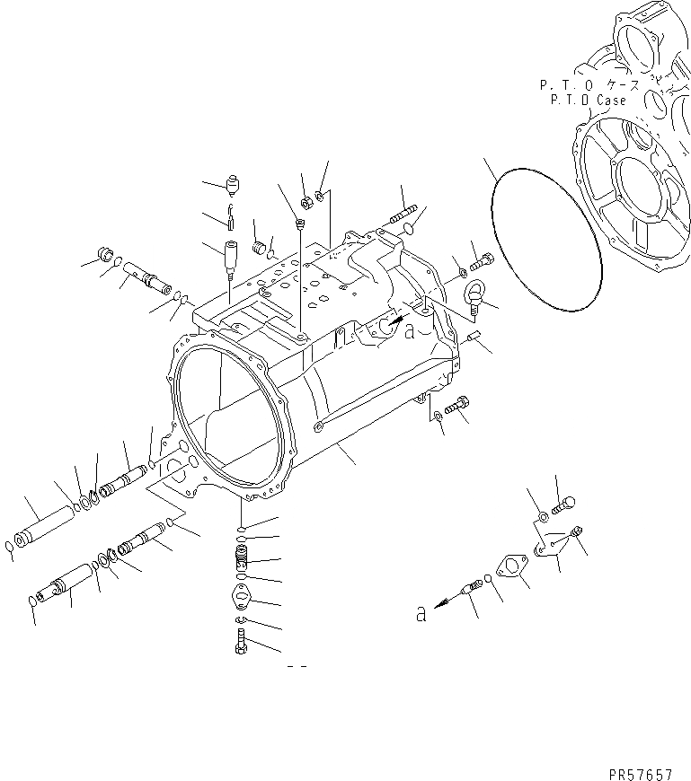 Схема запчастей Komatsu GD661A-1 - ТРАНСМИССИЯ (КОРПУС ТРАНСМИССИИ)(№-) СИЛОВАЯ ПЕРЕДАЧА