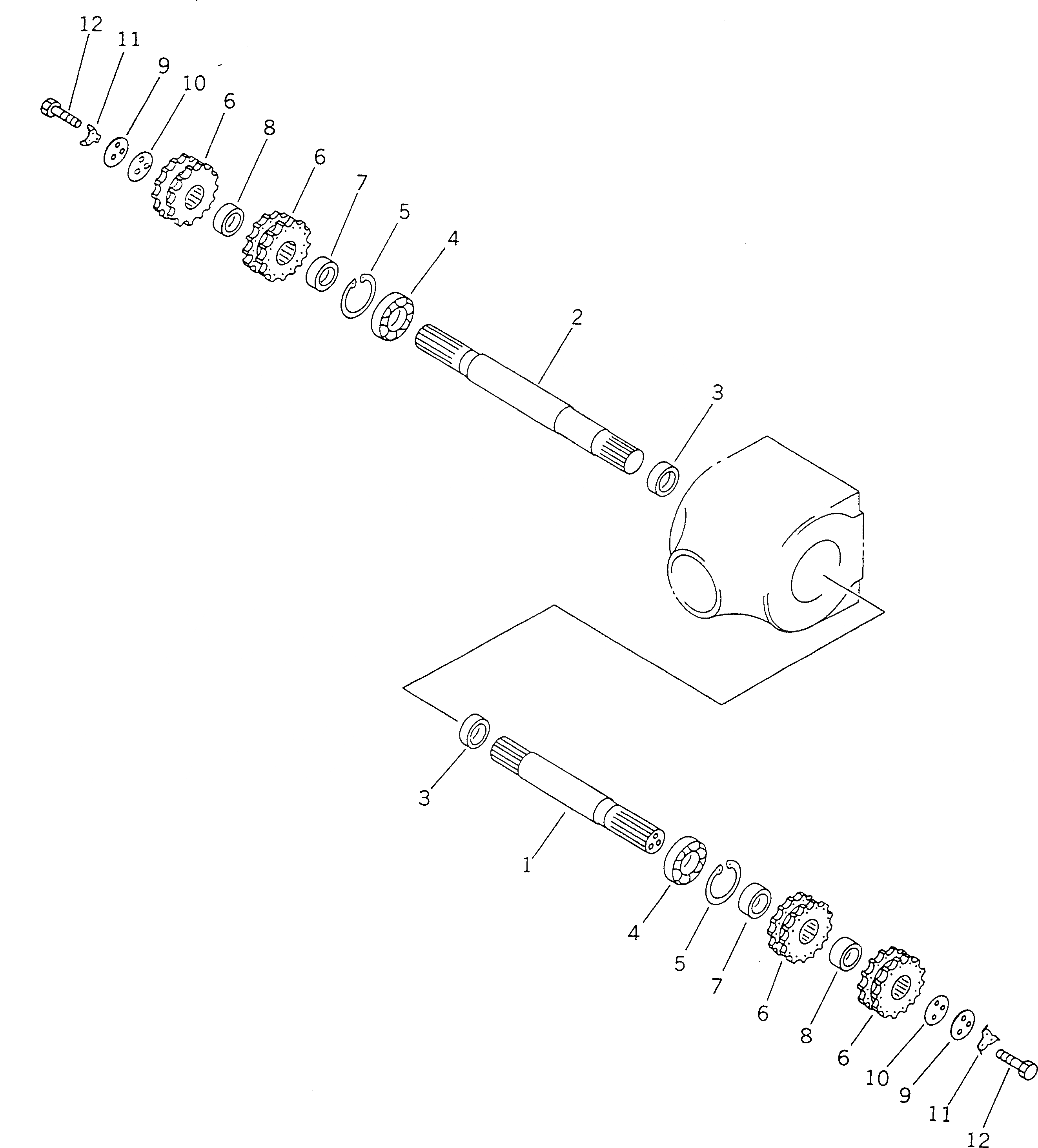 Схема запчастей Komatsu GD661A-1 - КОНЕЧНАЯ ПЕРЕДАЧА И ВАЛ (/) (ДЛЯ NO-SПАЛЕЦ ДИФФЕРЕНЦ. ТИП) (С РЫХЛИТЕЛЕМ)(№8-) СИЛОВАЯ ПЕРЕДАЧА