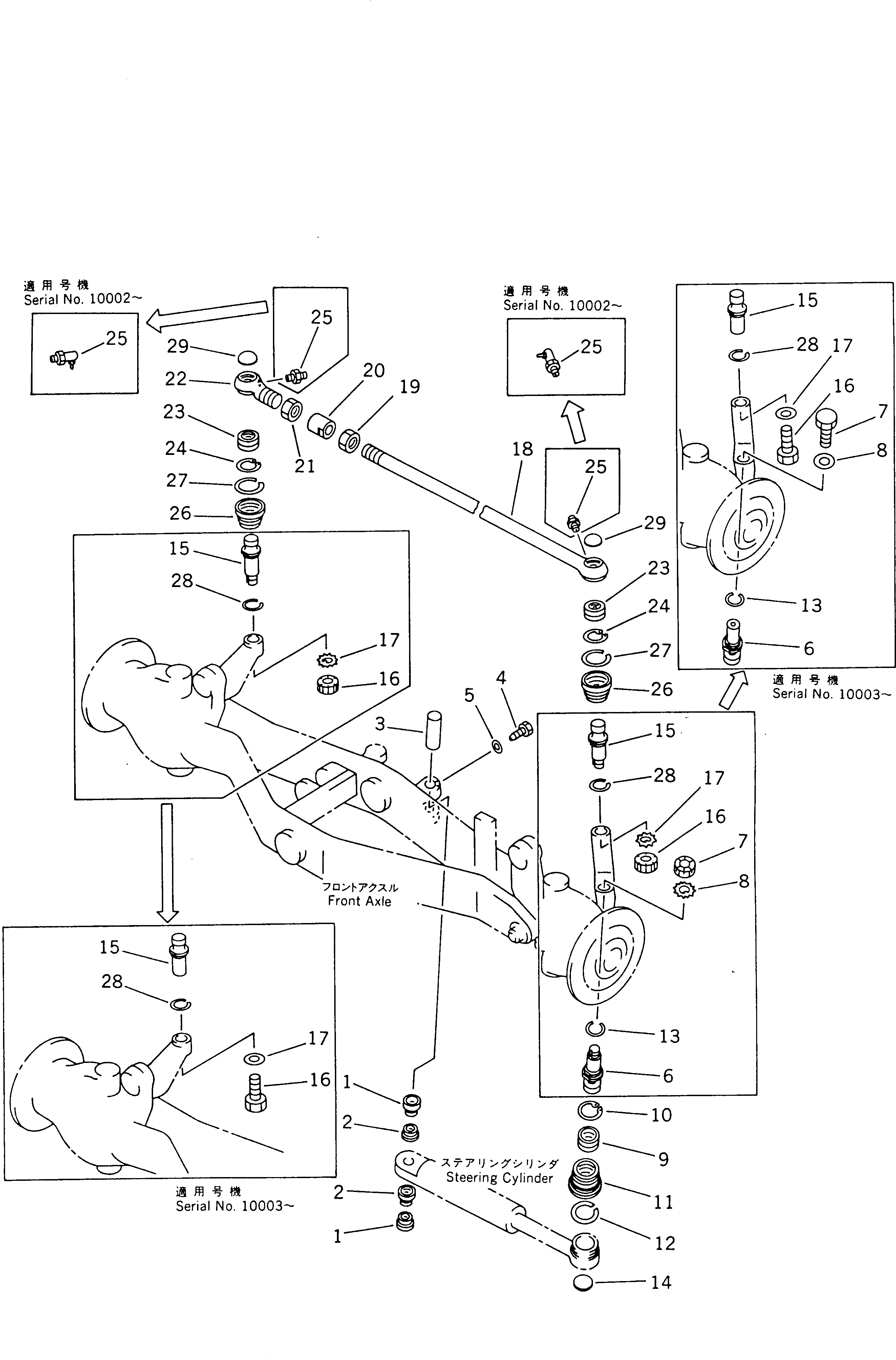 Схема запчастей Komatsu GD661A-1 - ПЕРЕДНИЙ МОСТ (/)(№-78) СИЛОВАЯ ПЕРЕДАЧА