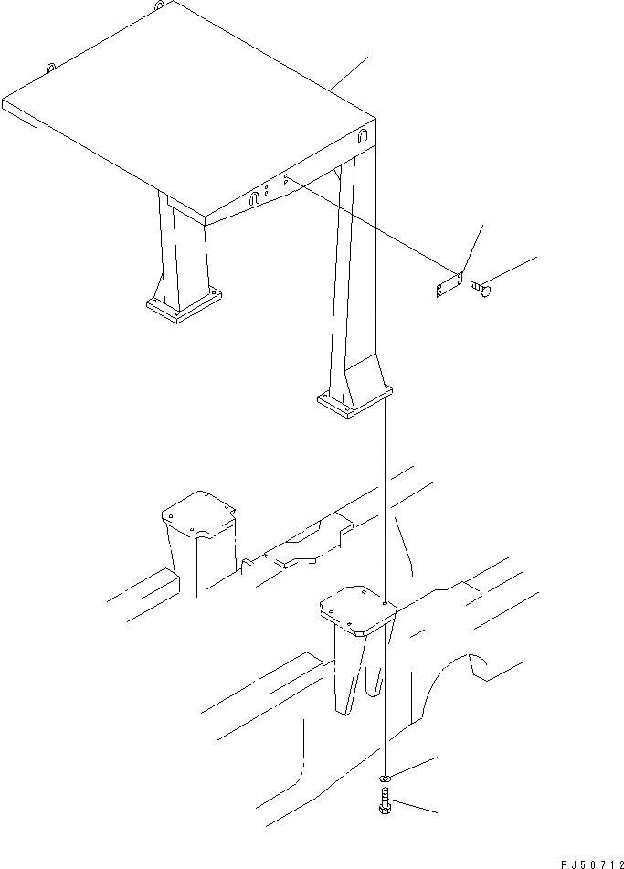 Схема запчастей Komatsu GD661A-1 - СИСТЕМА ROPS РАМА И ЧАСТИ КОРПУСА