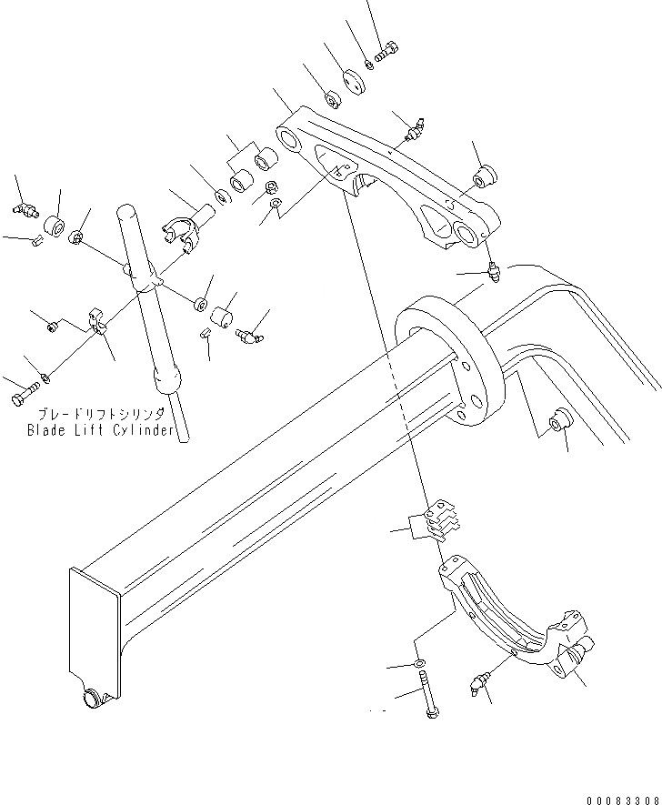 Схема запчастей Komatsu GD661A-1 - ПОДЪЕМ ОТВАЛА РАБОЧЕЕ ОБОРУДОВАНИЕ